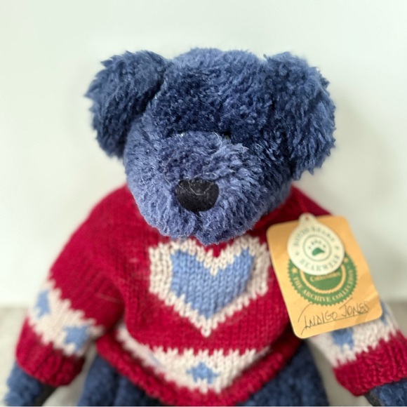 Boyds Bears Retired Indigo Jones Rare Navy and Crimson Plush Toy 1997 - Picture 4 of 9